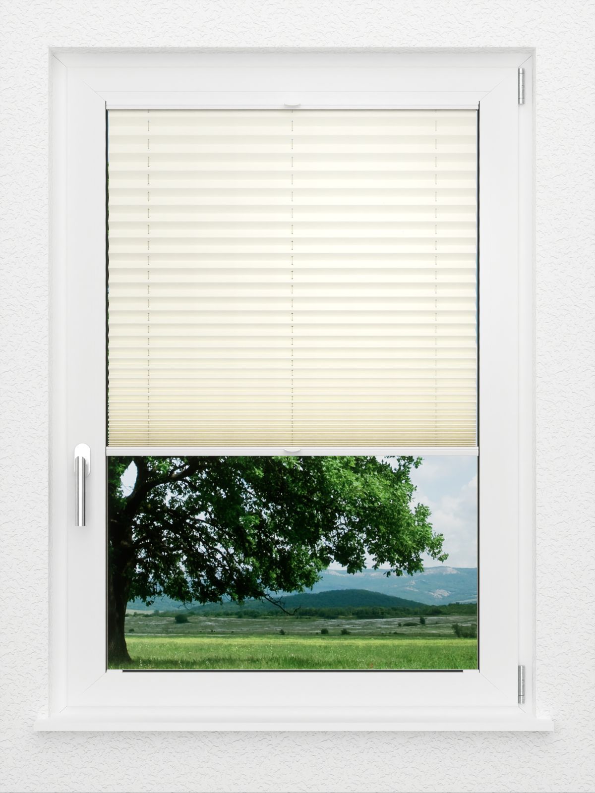 Detailansicht LYSEL HOME Plissee 101A Elva Krepp Pearl