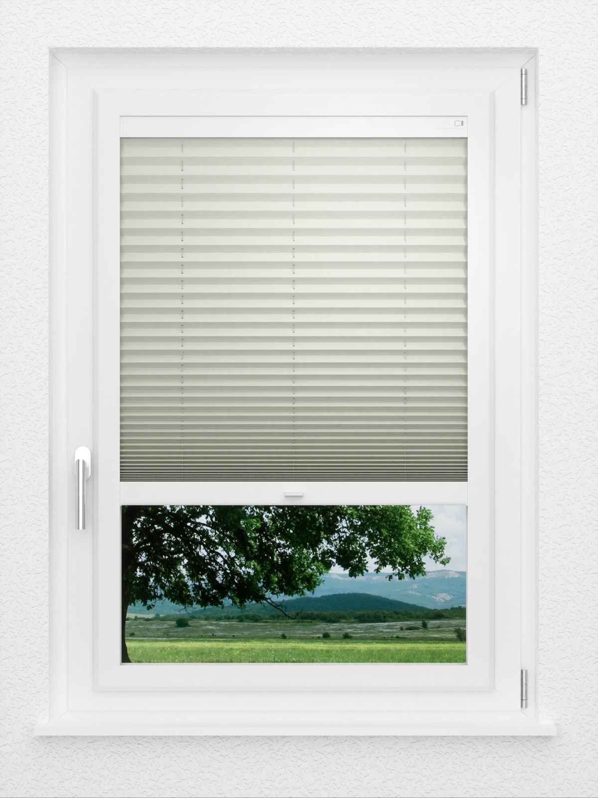 Detailansicht LYSEL HOME Plissee 212A Elva Krepp Pearl