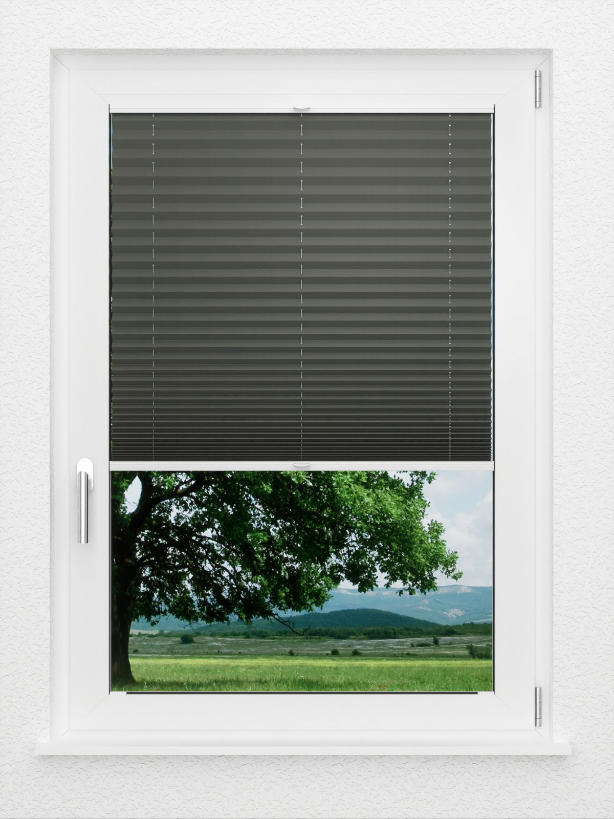 Detailansicht LYSEL HOME Plissee 211A Elva Krepp Pearl